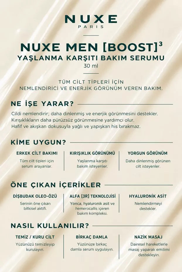 Nuxe Men Boost Yaşlanma Karşıtı Serum 30 ml