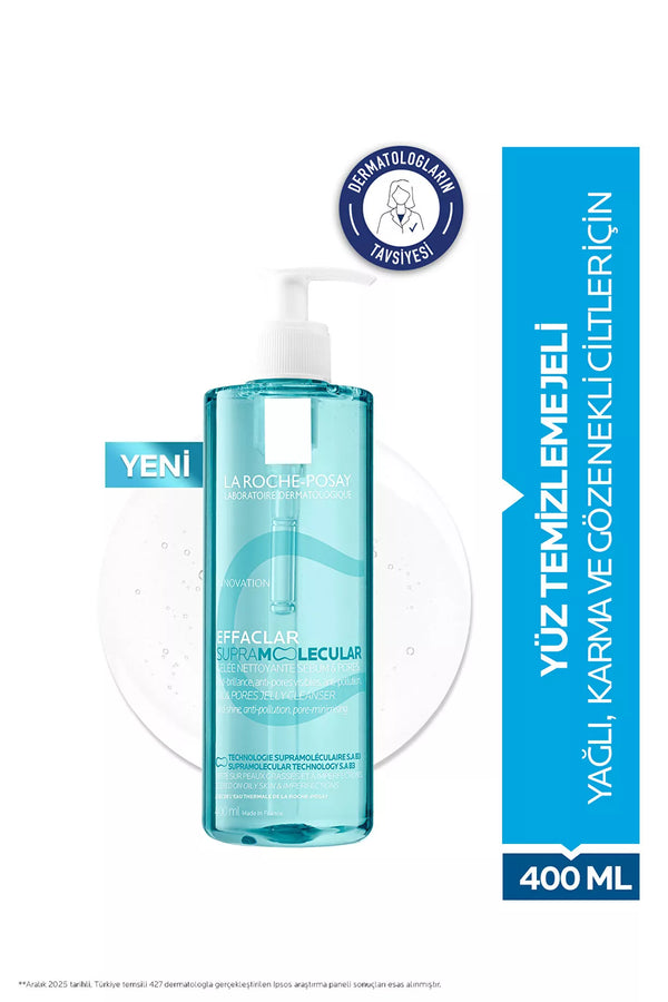 La Roche Posay Effaclar Supramolecular Gözenek ve Yağlanma Karşıtı Yüz Temizleme Jeli 400 ml