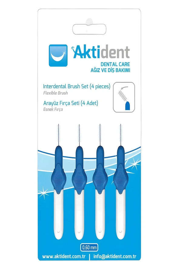 Aktident Arayüz Fırçası 0.60 mm 4 Adet - Mavi