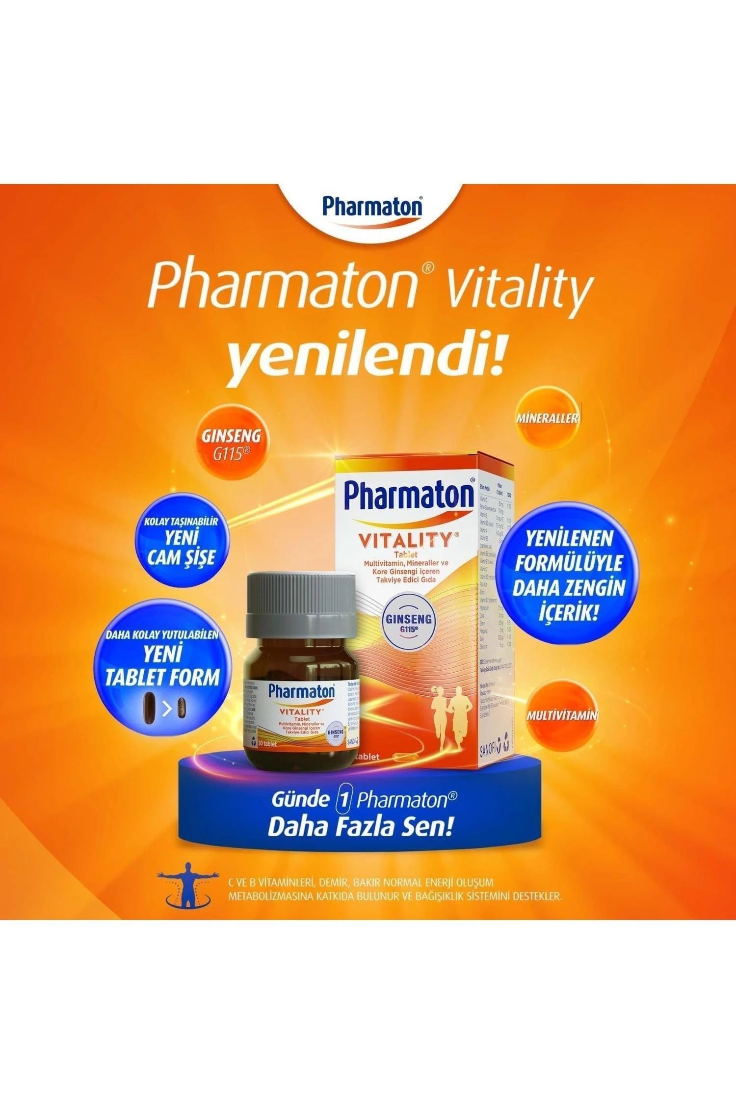 Pharmaton Vitality 30 Tablet 4 Adet