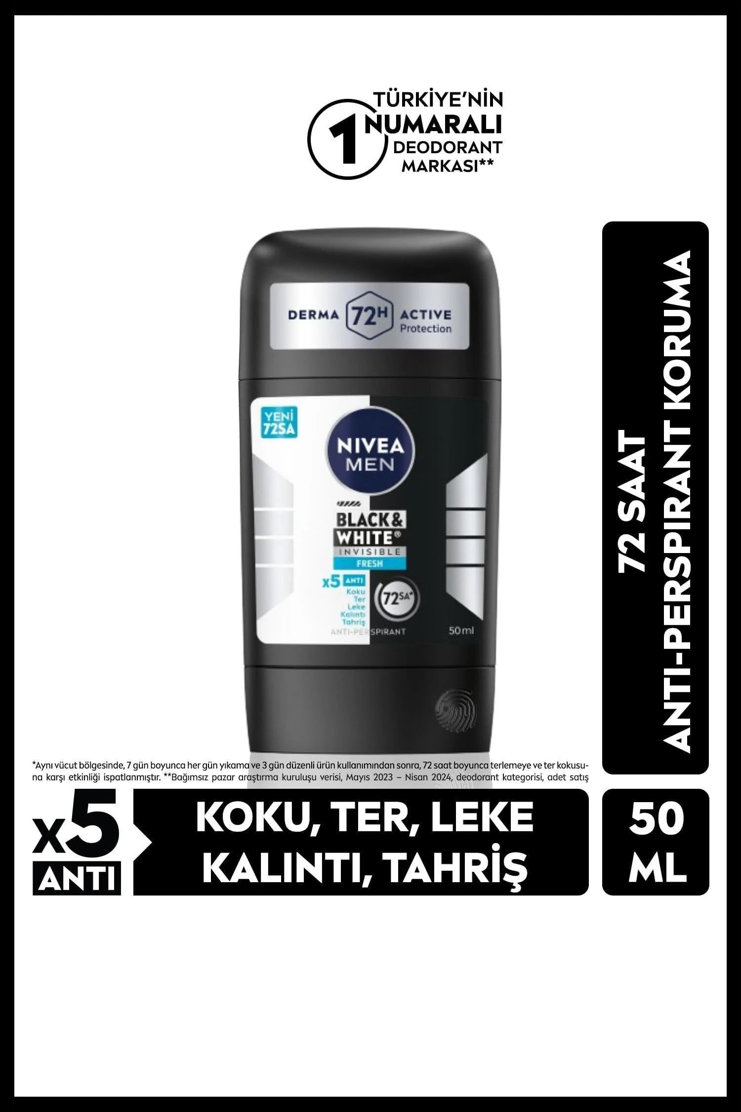 Nivea Men Black White Invisible Fresh Stick Deodorant 50 ml