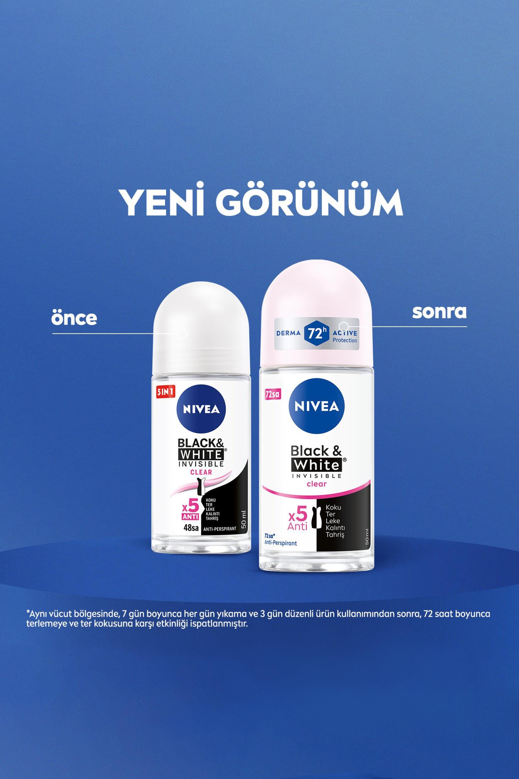 Nivea Black White Invisible Clear Roll On 50 ml