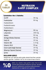 Nutraxin 5-HTP Complex 30 Tablet 2 Adet