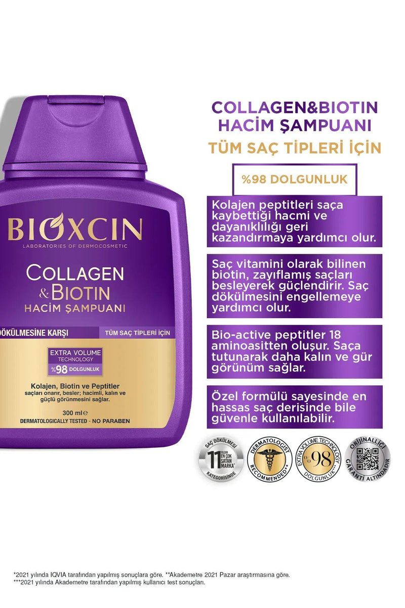 Bioxcin Collagen Biotin Hacim Veren Şampuan 300 ml - İkincisi %50 İndirimli