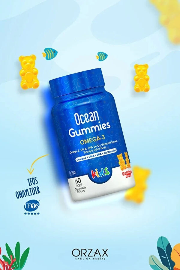 Ocean Gummies Omega 3 Kids 60 Adet Çiğnenebilir Jel