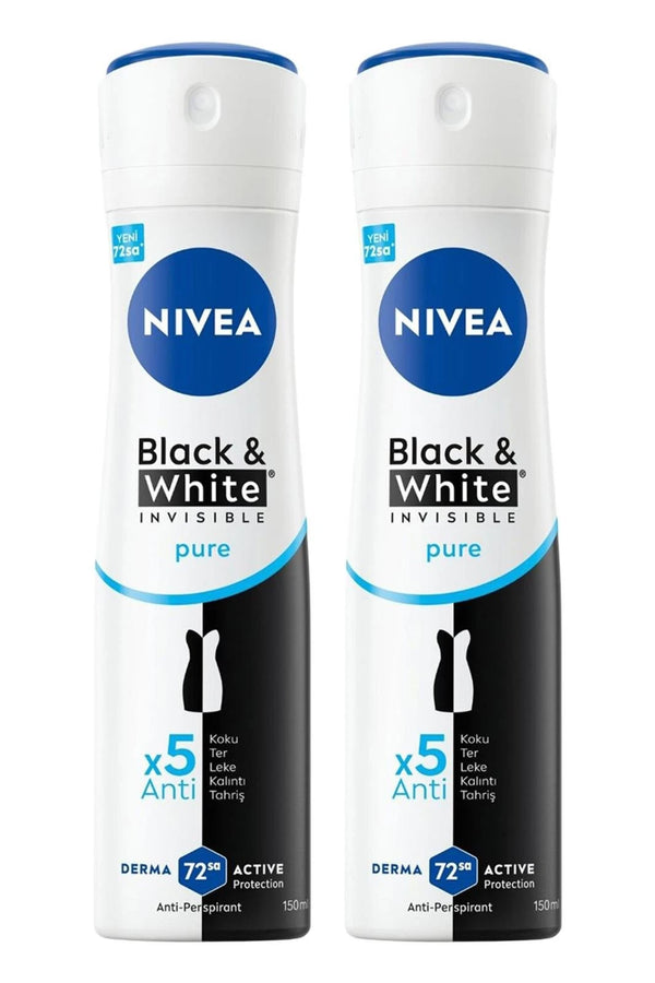 Nivea Black White Invisible Pure Deodorant 150 ml 2 Adet