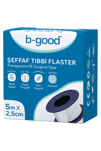 B Good Şeffaf Tıbbi Flaster Pe 5 m x 2.5 cm