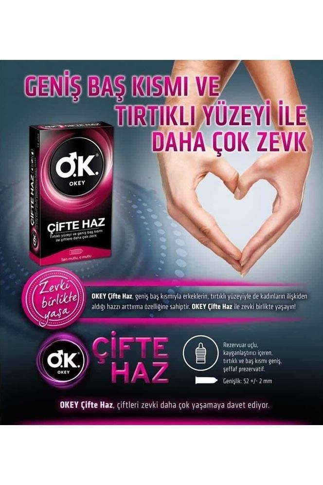 Okey Çifte Haz Prezervatif 10'lu 10 Adet
