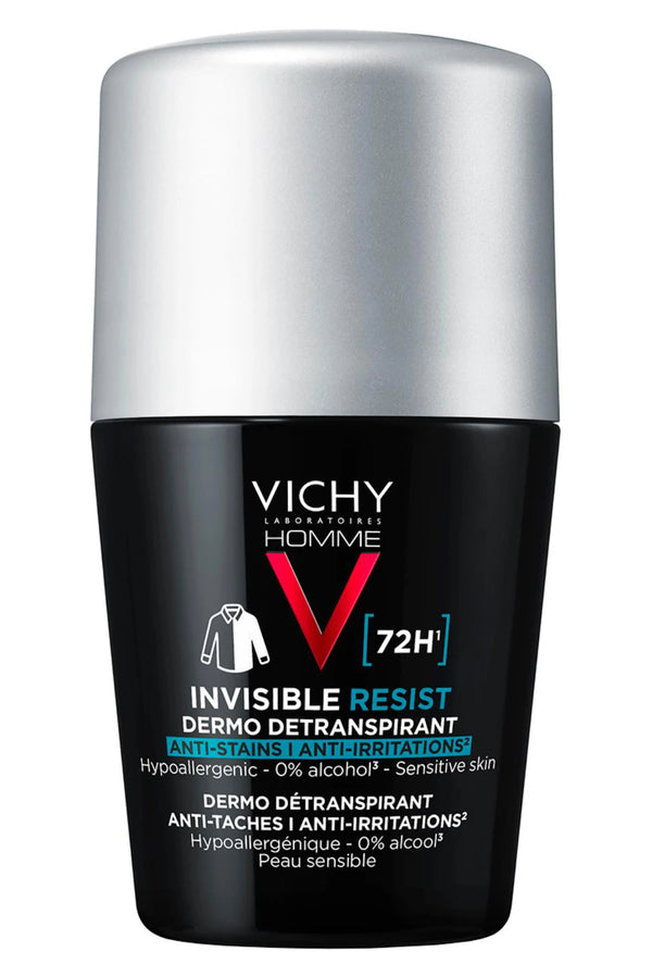 Vichy Homme Invisible Resist Erkekler İçin 72 Saat Etkili İz Karşıtı Roll On 50 ml