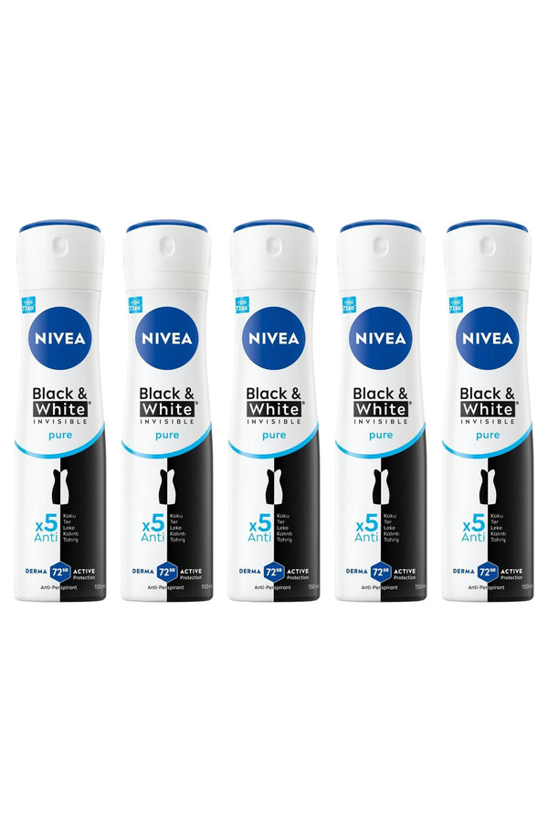 Nivea Black White Invisible Pure Deodorant 150 ml 5 Adet
