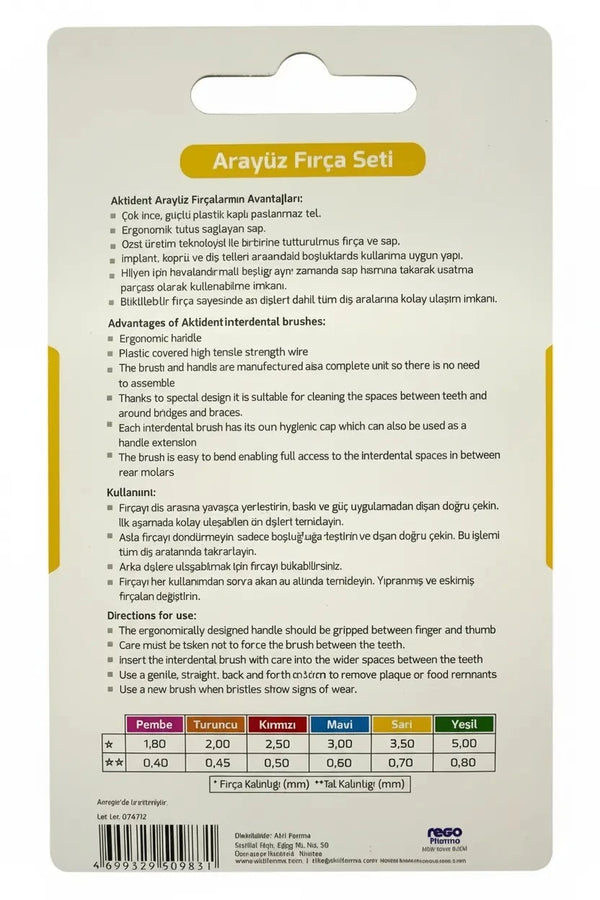 Aktident Arayüz Fırça Seti 0,70 mm 4'lü