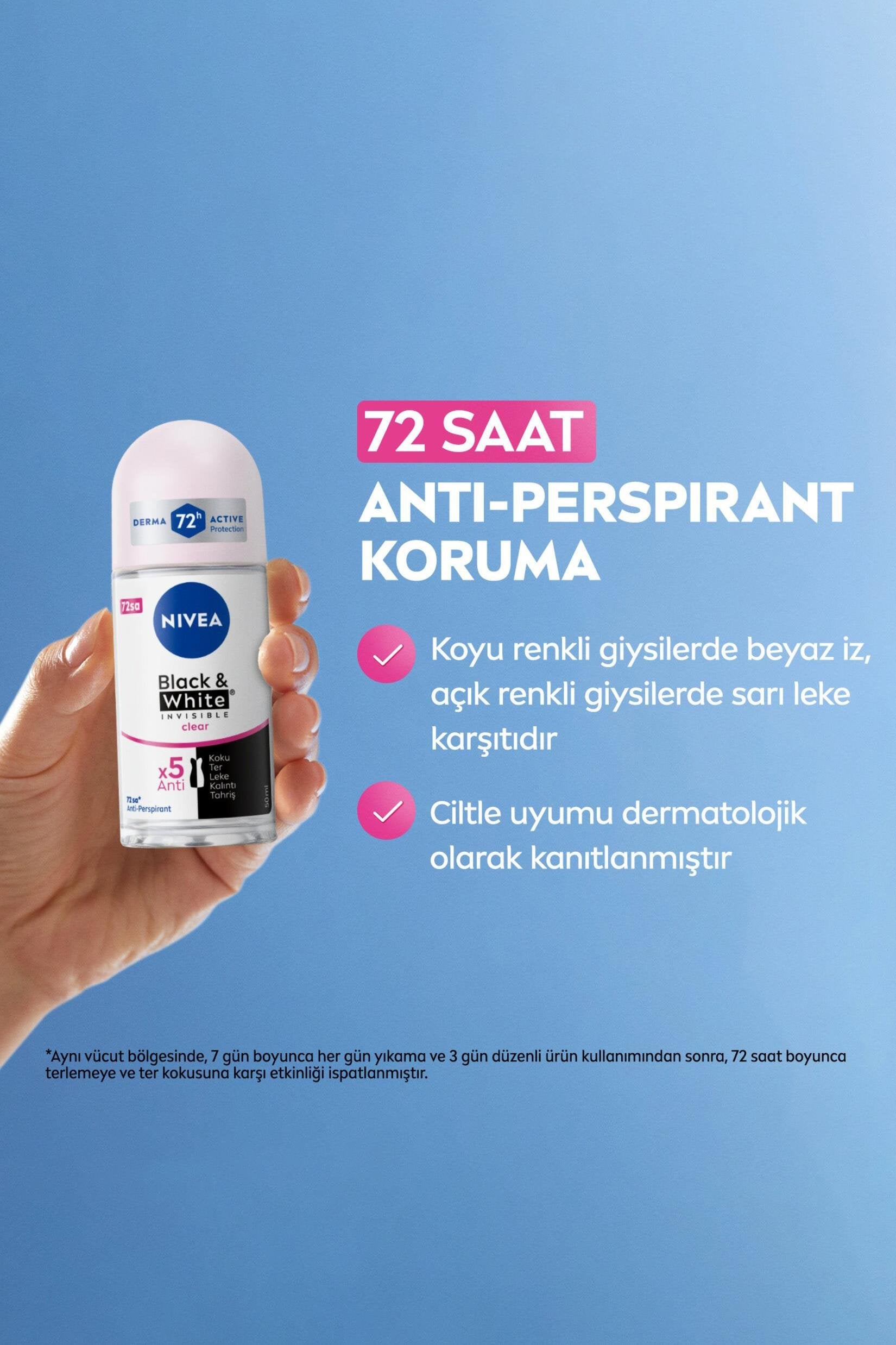 Nivea Black White Invisible Clear Roll On 50 ml