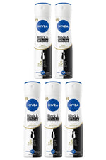 Nivea Black White Invisible İpeksi Pürüzsüzlük Deodorant 150 ml 5 Adet