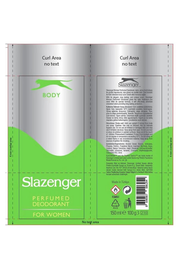 Slazenger Kadın Deodorant Yeşil 150 ml