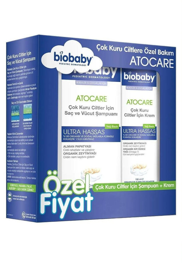 Biobaby Kuru ve Atopik Ciltler Için Şampuan 300 Ml + Krem 100 ml Çok Kuru Ciltler Avantajlı Paket