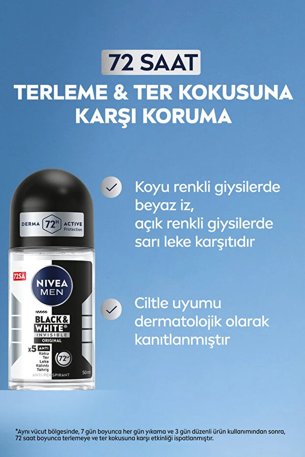 Nivea Black White Invisible Orginal Roll On 50 ml
