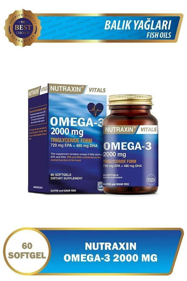 Nutraxin Omega-3 Balık Yağı 2000 mg 60 Kapsül 3 Adet