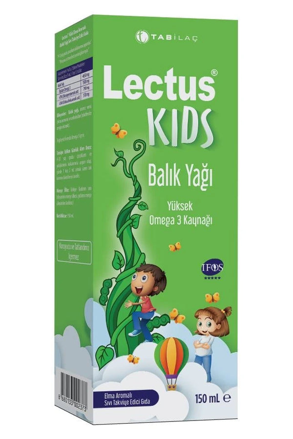Lectus Kids Balık Yağı Elma Aromalı 150 ml