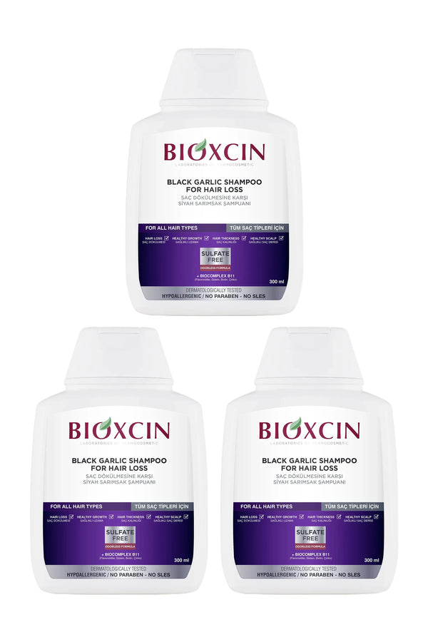 Bioxcin Siyah Sarımsak Dökülme ve İncelme Karşıtı Şampuan 300 ml 3 Adet