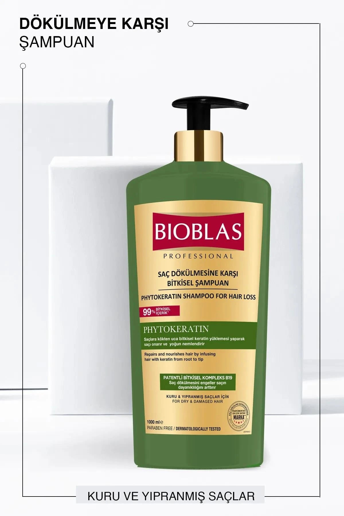 Bioblas Phyto Keratin Şampuan Dökülen, Kuru Ve Yıpranmış Saçlar İçin 1000 ml