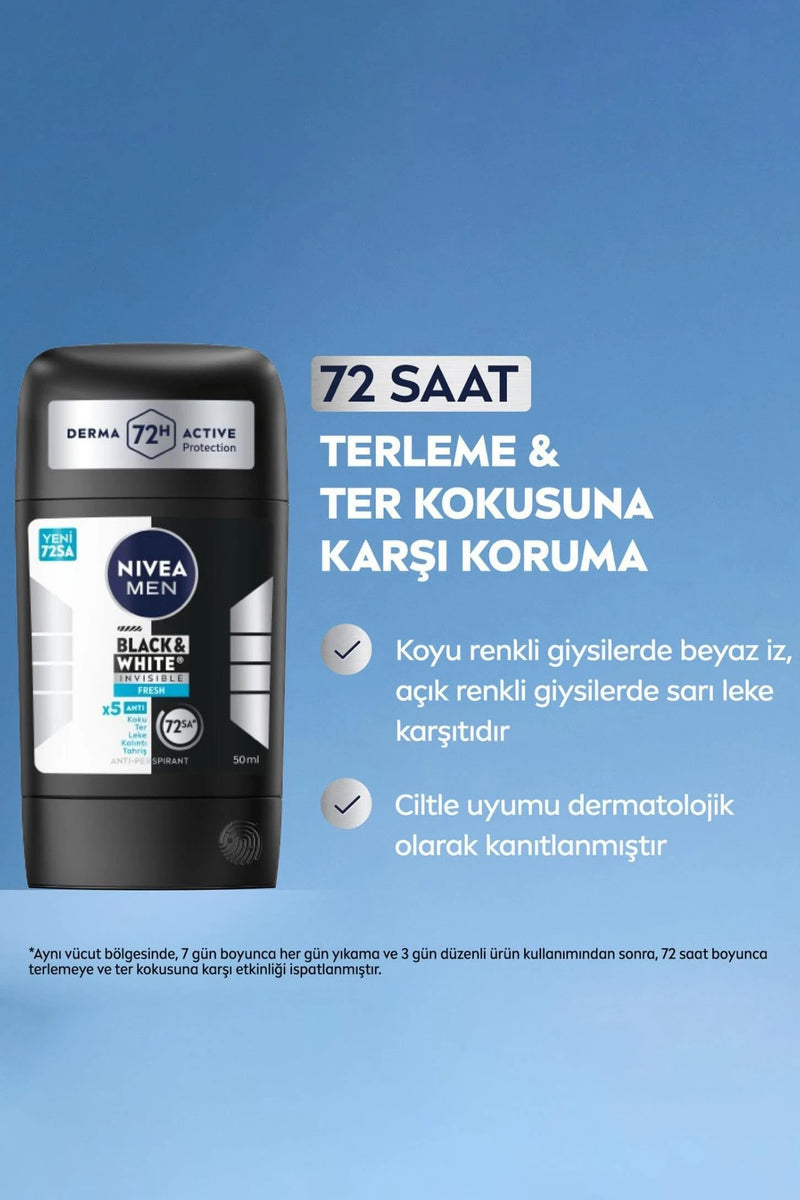 Nivea Men Black White Invisible Fresh Stick Deodorant 50 ml
