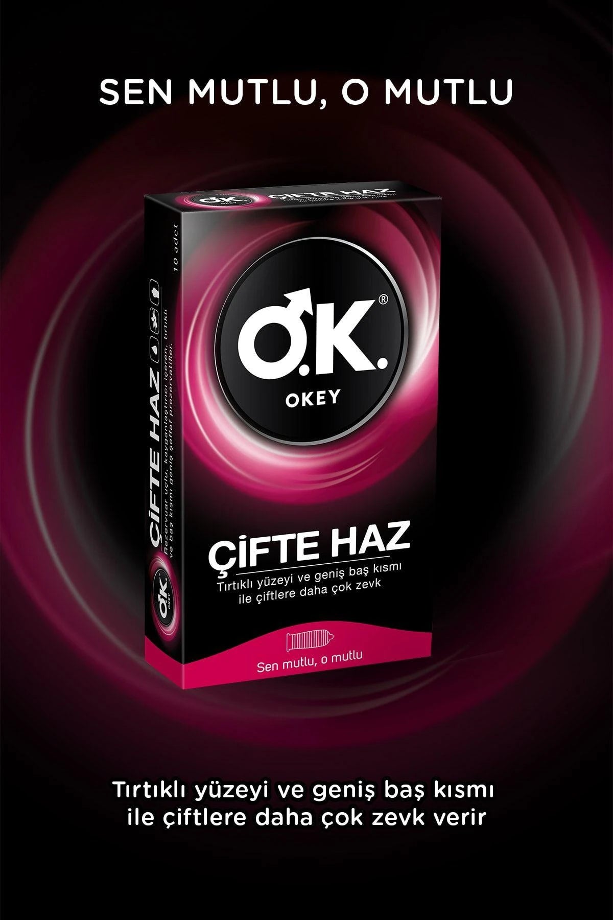 Okey Çifte Haz Prezervatif 10'lu